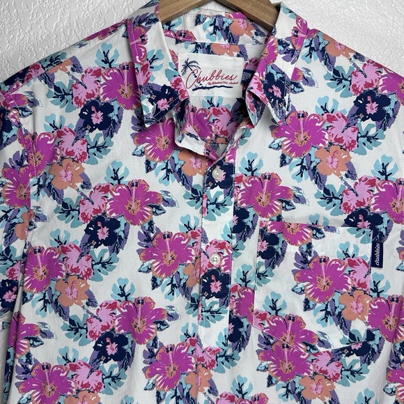 chubbies Other - Chubbies The Wedding‎ Crasher Shirt Pink Floral Hawaiian S/S Half-button Med